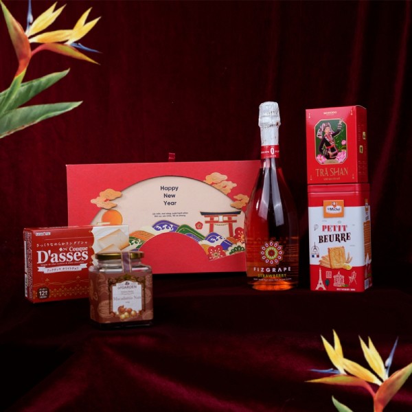 Hộp Quà Tết Hộp Lụa 2 Tầng Đỏ